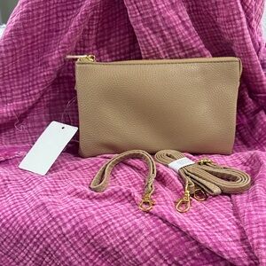 Elegant Tan Clutch Wristlet